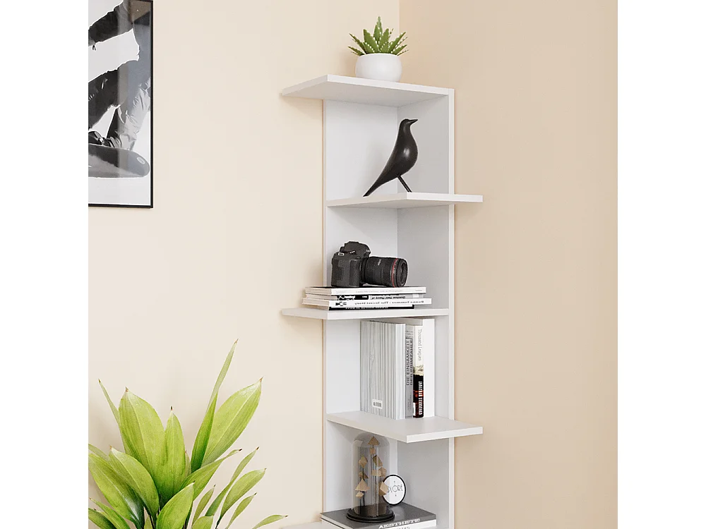 Corner shelf white 37x37x140.1 tera