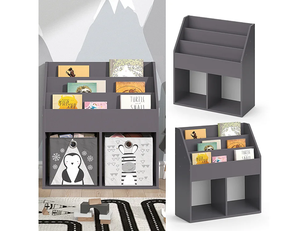 Libreria grigio 72x30.7x79 luigi