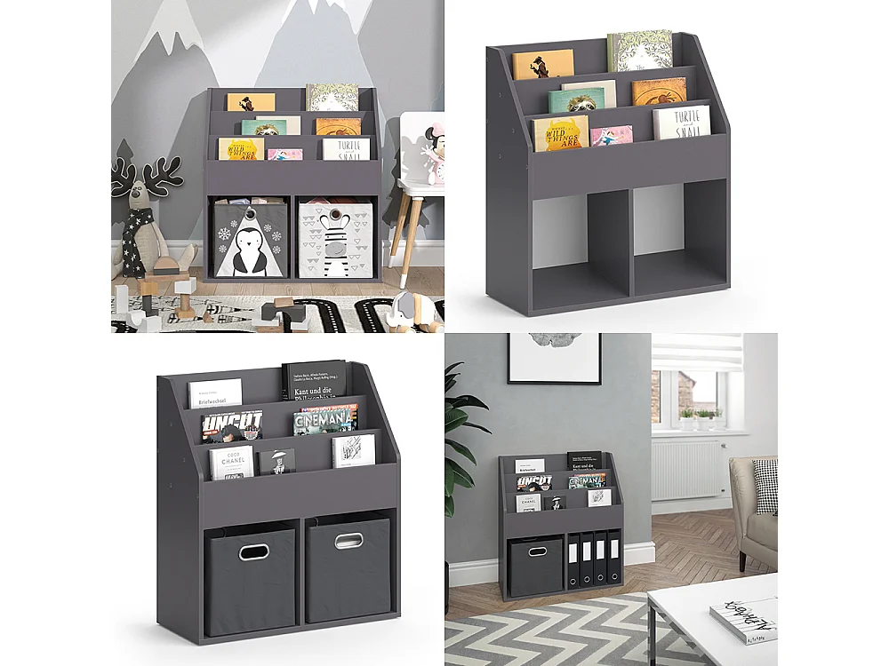 Libreria grigio 72x30.7x79 luigi