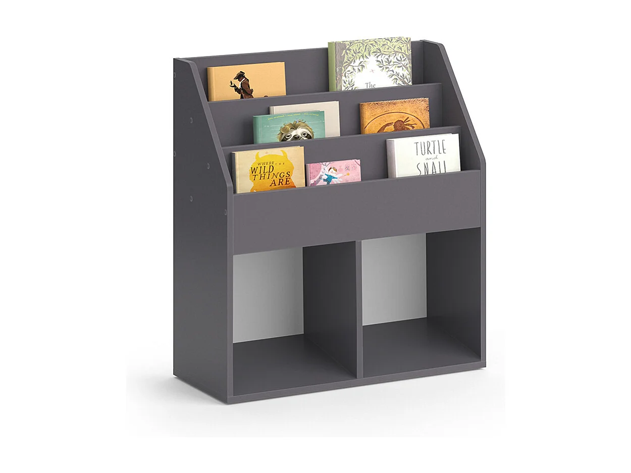 Bibliothèque enfant gris 72x30.7x79 luigi