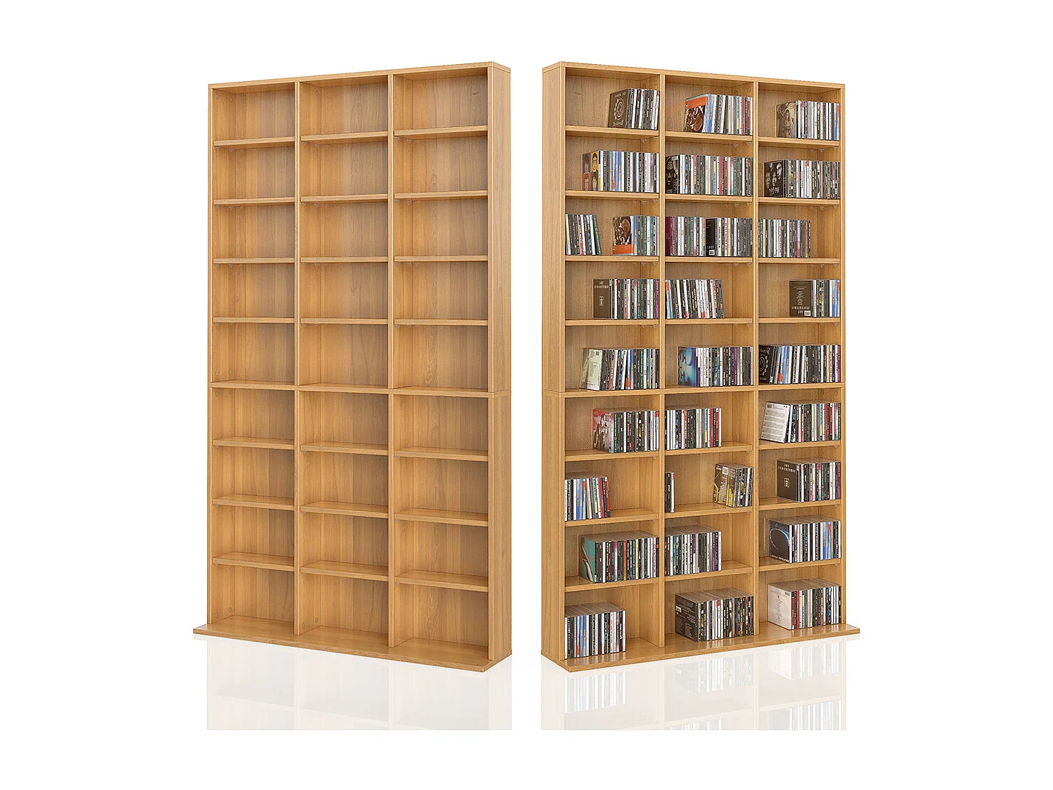 Étagère CD hêtre 102x16x178 jukebox