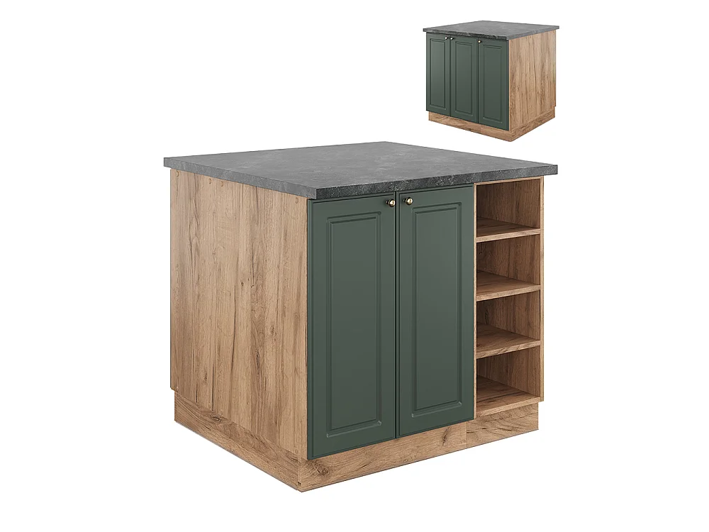 Îlot de cuisine chêne vert et or/chêne doré 90x60x82 fame-line