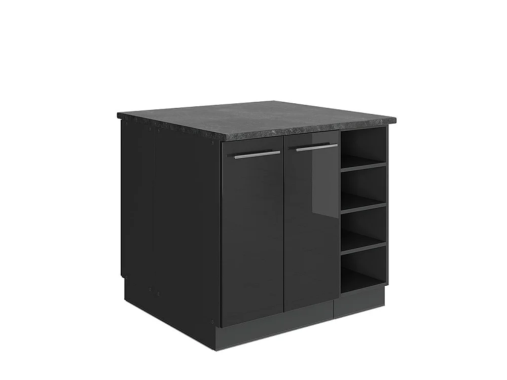Wyspa kuchenna antracyt wysoki połysk 90x60x82 fame-line
