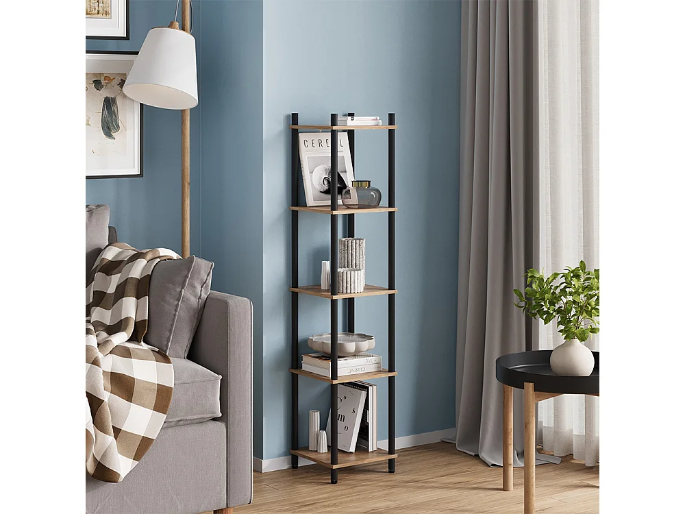 Étagère dangle chêne doré/anthracite 30x30x133 bivio