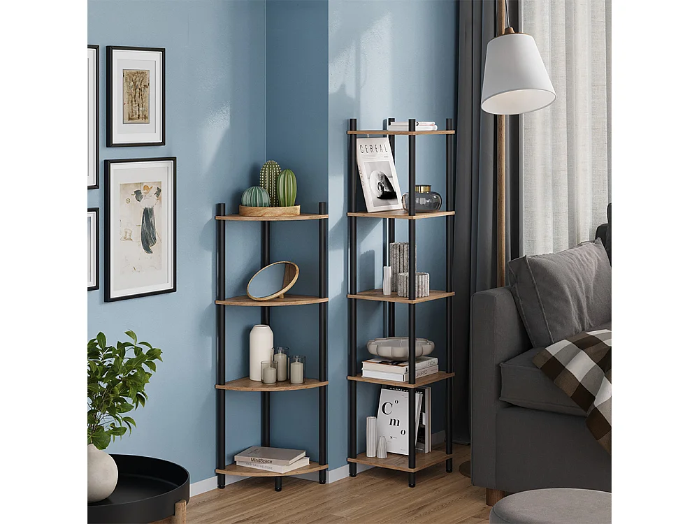 Corner shelf gold power oak/anthracite 30x30x133 bivio