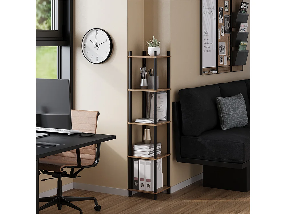Corner shelf gold power oak/anthracite 30x30x133 bivio