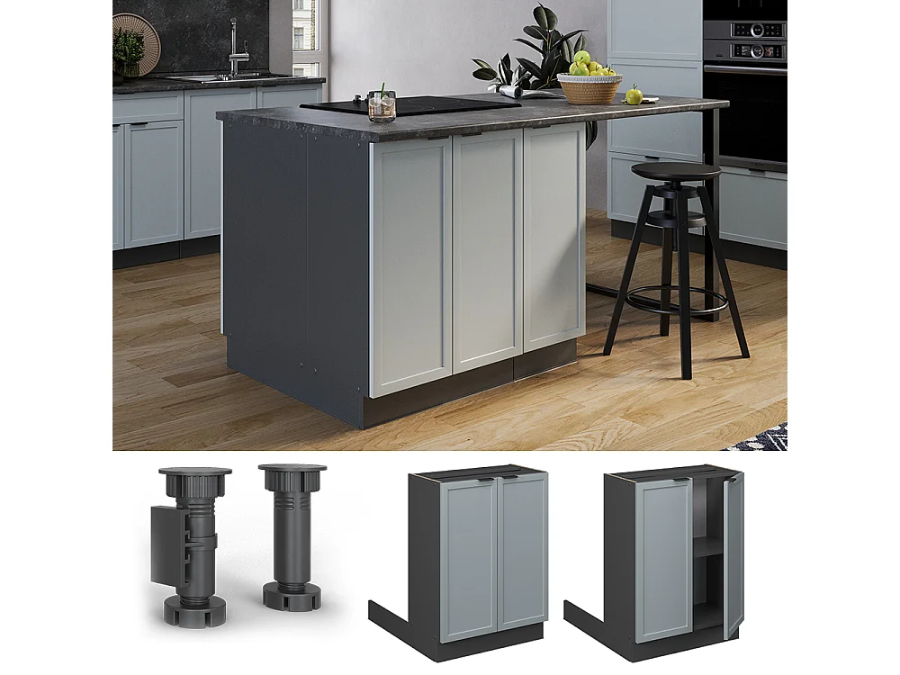 Kücheninsel hellblau-grau 60x70x82 fame-line