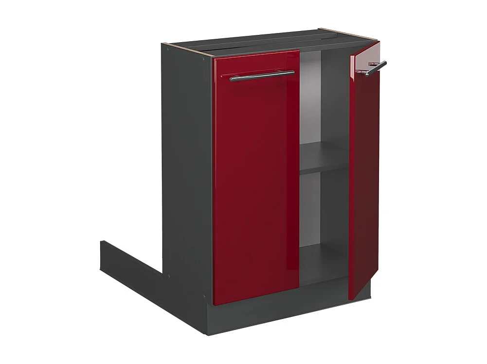 Îlot de cuisine rouge bordeaux haute brillance 60x70x82 fame-line