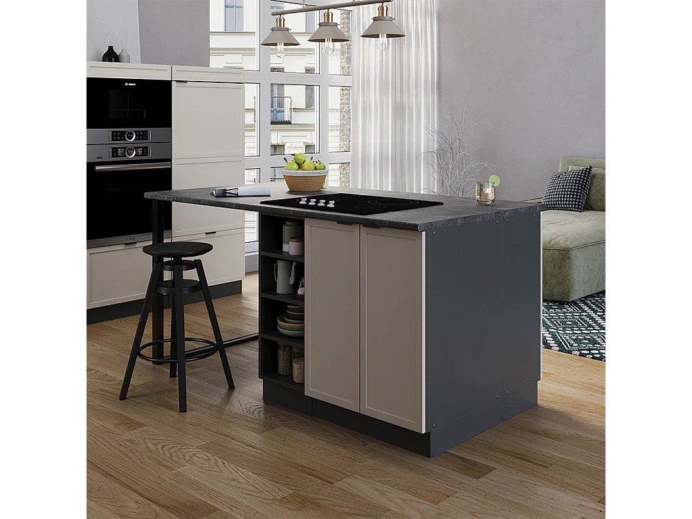 Kücheninsel graubeige 90x60x82 fame-line