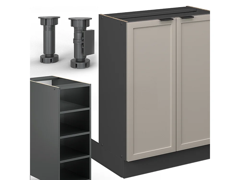 Îlot de cuisine grisbeige 90x60x82 fame-line
