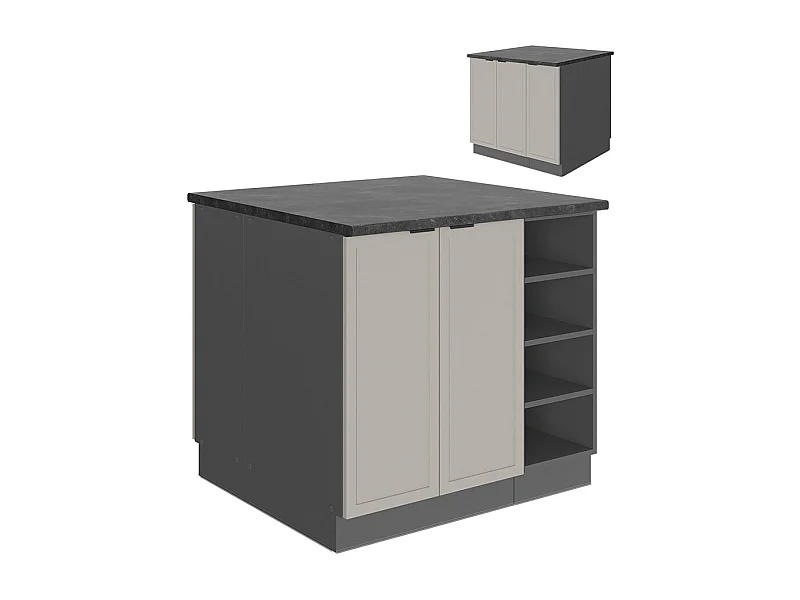 Kücheninsel graubeige 90x60x82 fame-line