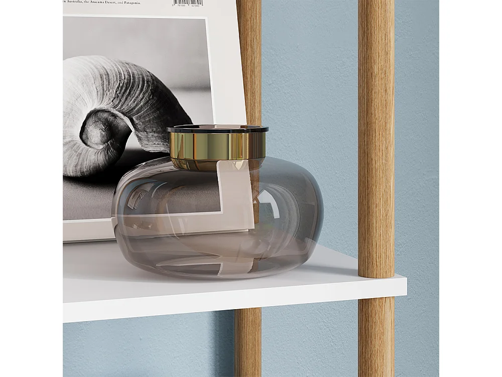 Étagère dangle blanc/pin 30x30x163.5 bivio