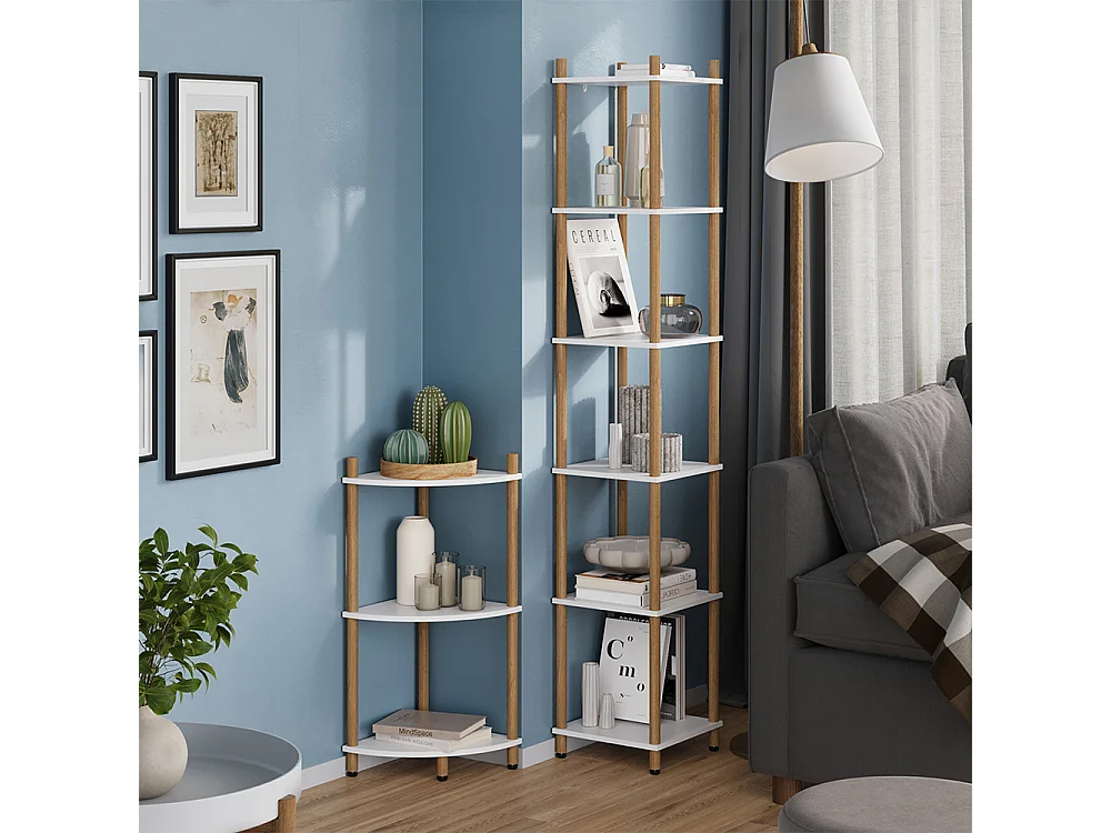 Étagère dangle blanc/pin 30x30x163.5 bivio