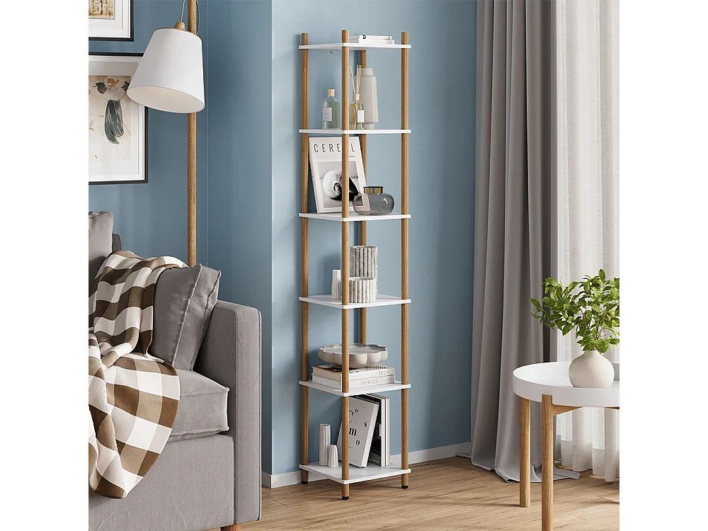 Étagère dangle blanc/pin 30x30x163.5 bivio