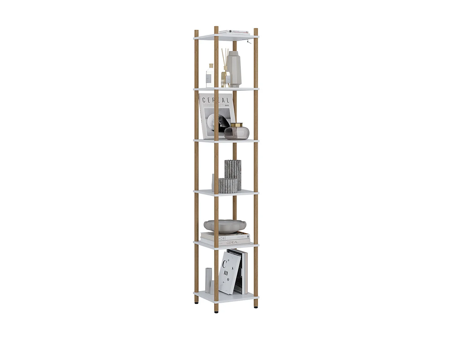 Étagère dangle blanc/pin 30x30x163.5 bivio