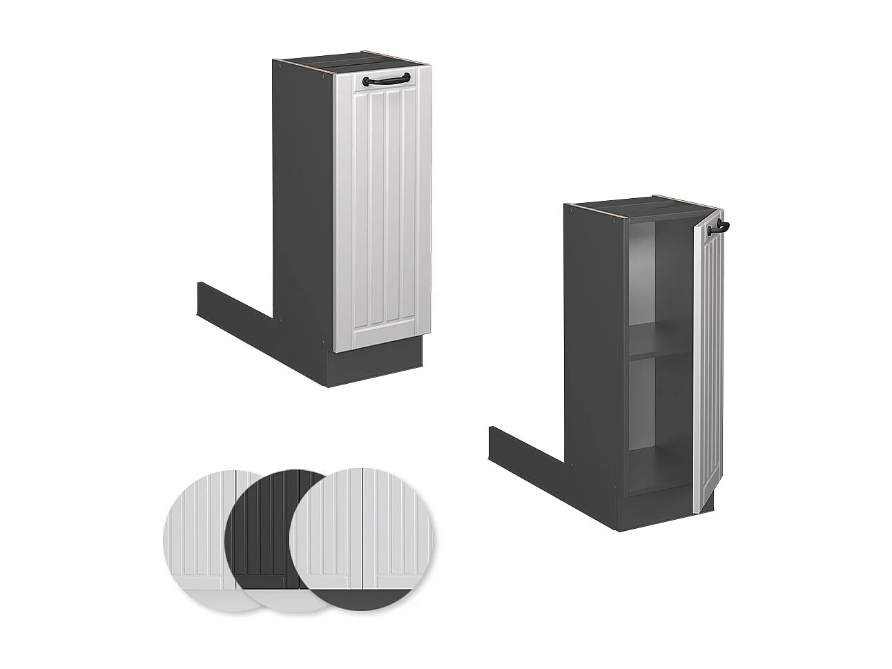 Îlot de cuisine blanc campagne 30x70x82 fame-line