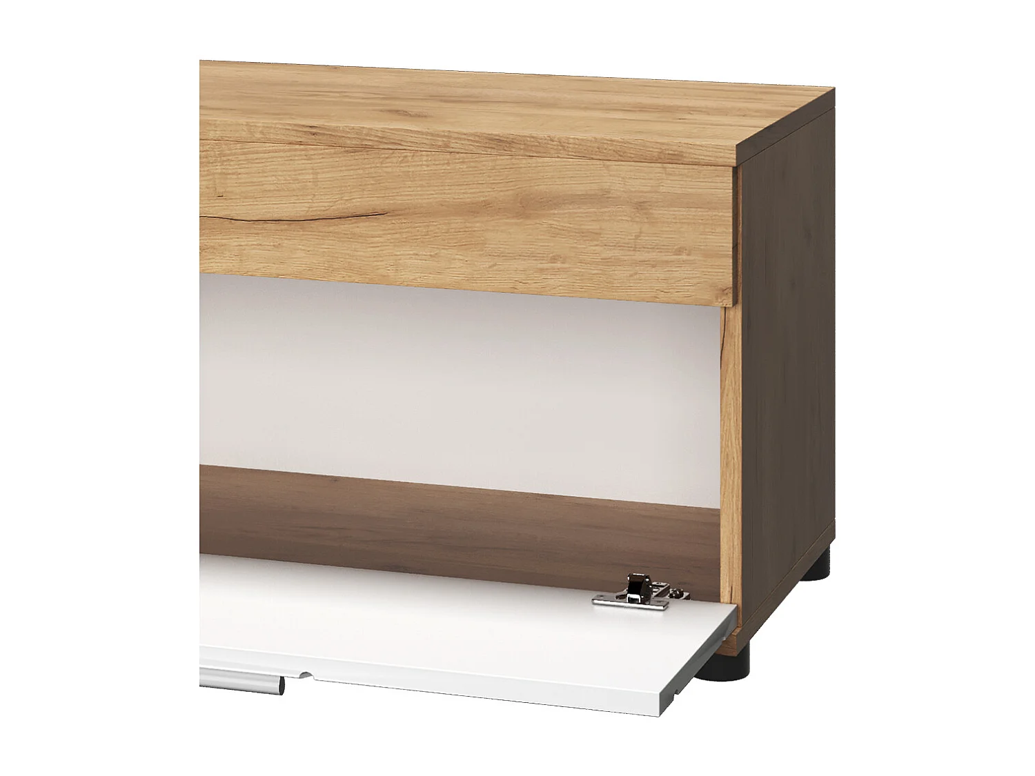 Wohnzimmerschrank goldkraft eiche/weiß 70.8x35.3x38.9 berno