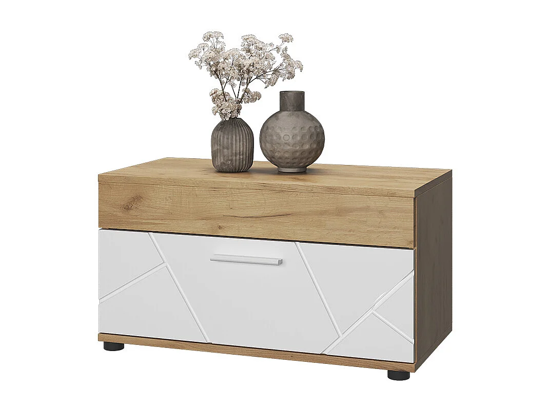 Meuble de salon chêne doré/blanc 70.8x35.3x38.9 berno