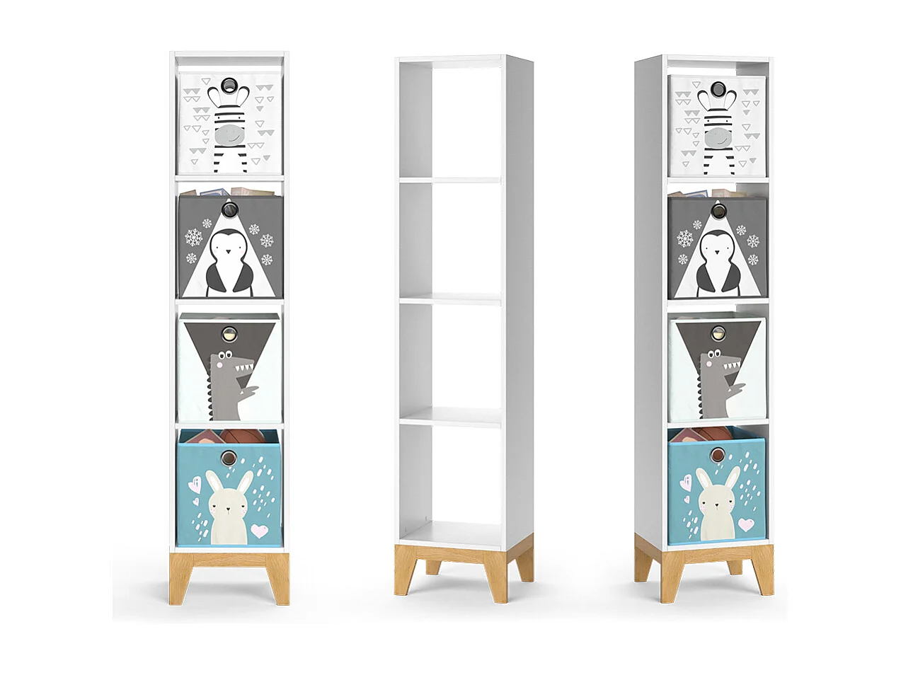 Bibliothèque enfant blanc 35.2x30x159.5 malia