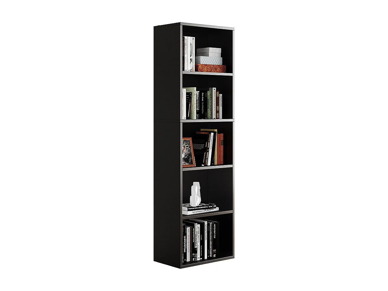 Bücherregal schwarz 40x24x132 bob