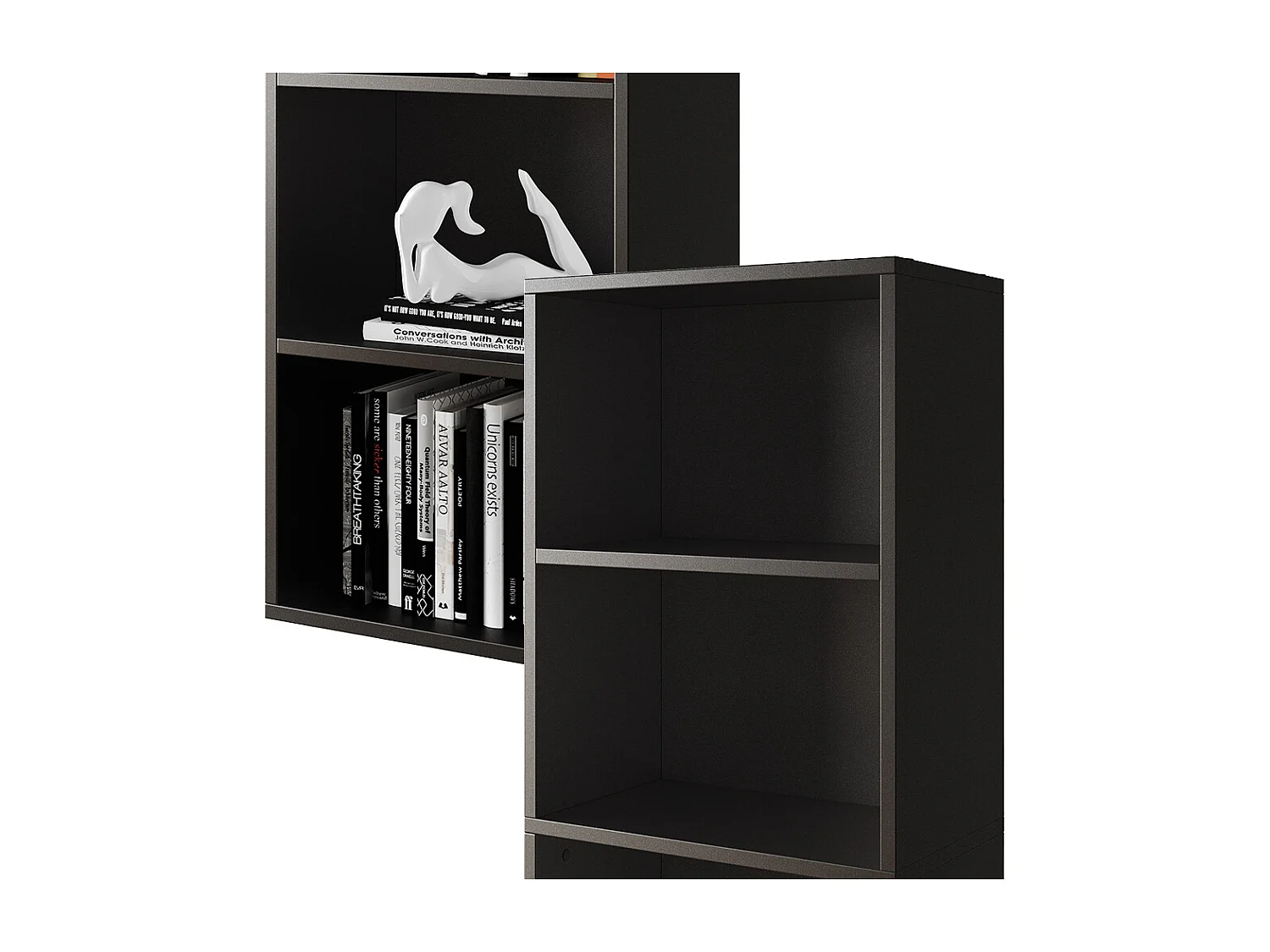 Boekenrek  zwart 40x24x132 bob