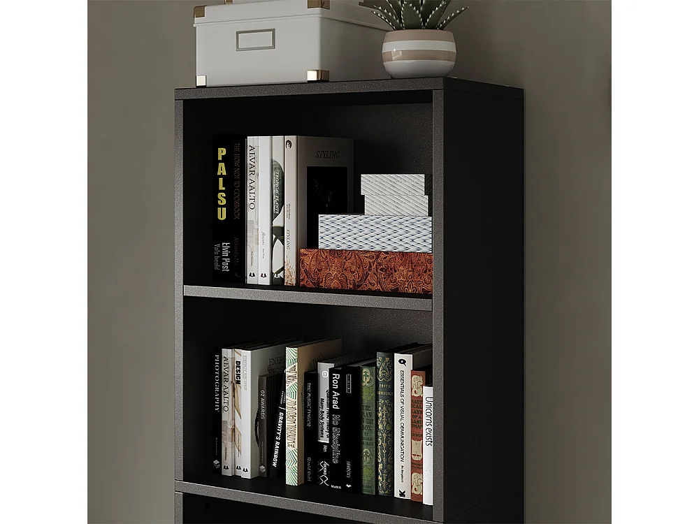 Bibliothèque noir 40x24x132 bob