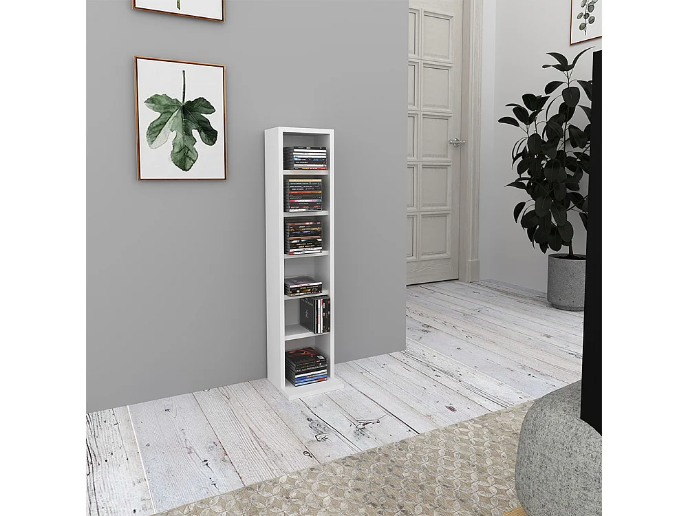 Cd-Regal weiß 21x20x91.8