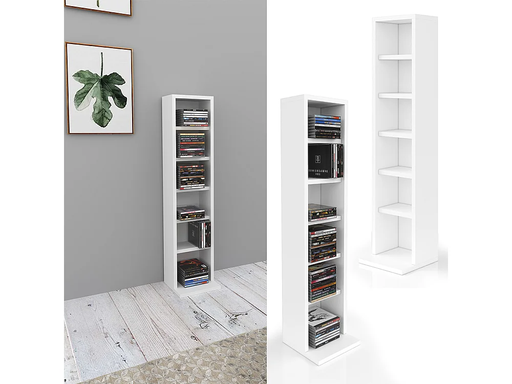 Étagère CD blanc 21x20x91.8