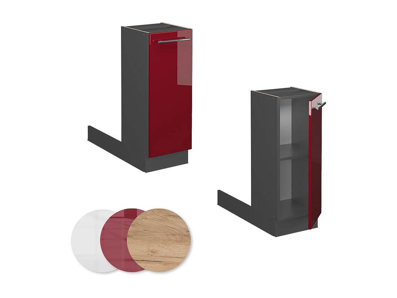 Kücheninsel bordeaux hochglanz 30x70x82 fame-line