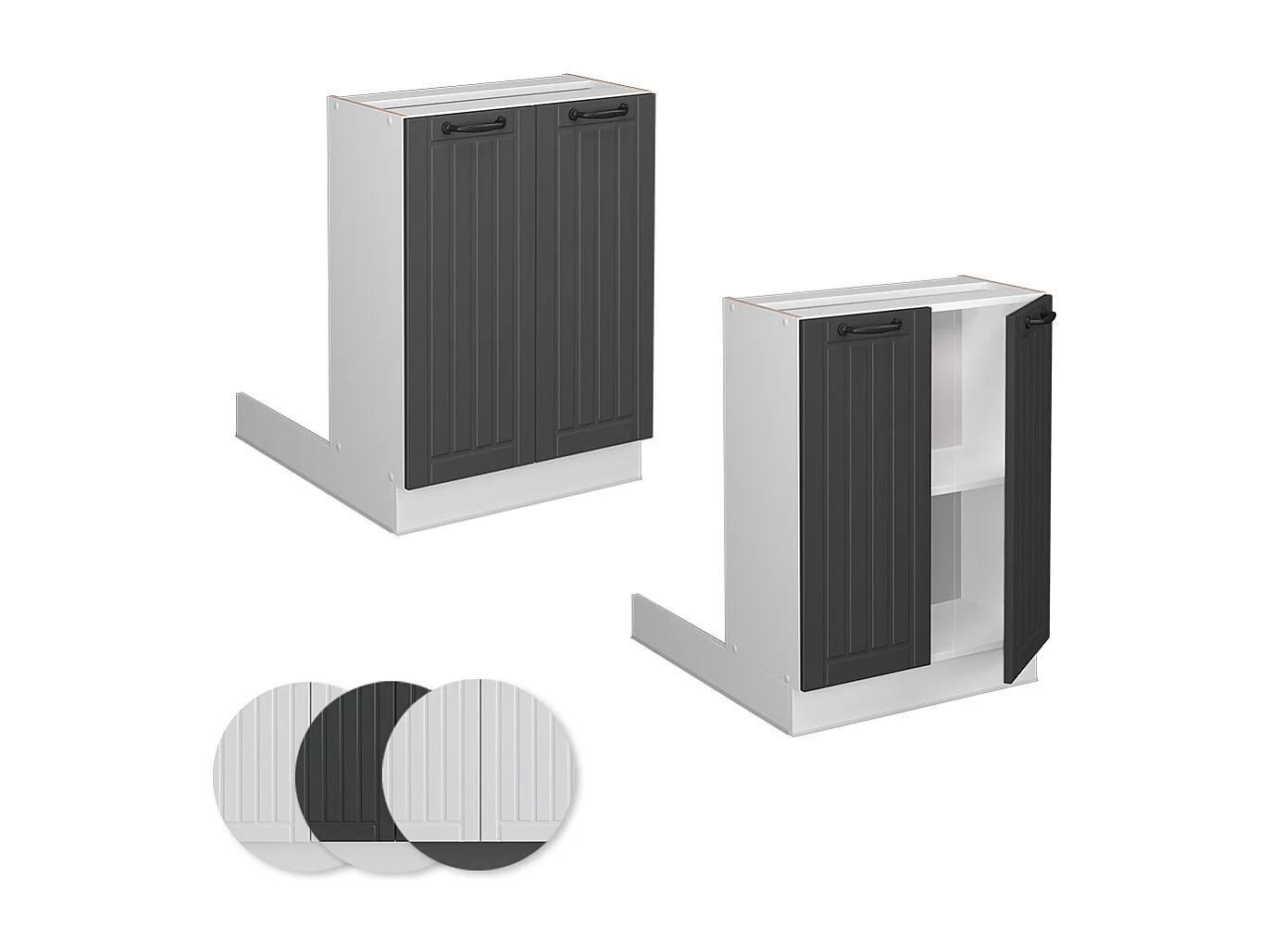 Îlot de cuisine anthracite campagne 60x30x82 fame-line