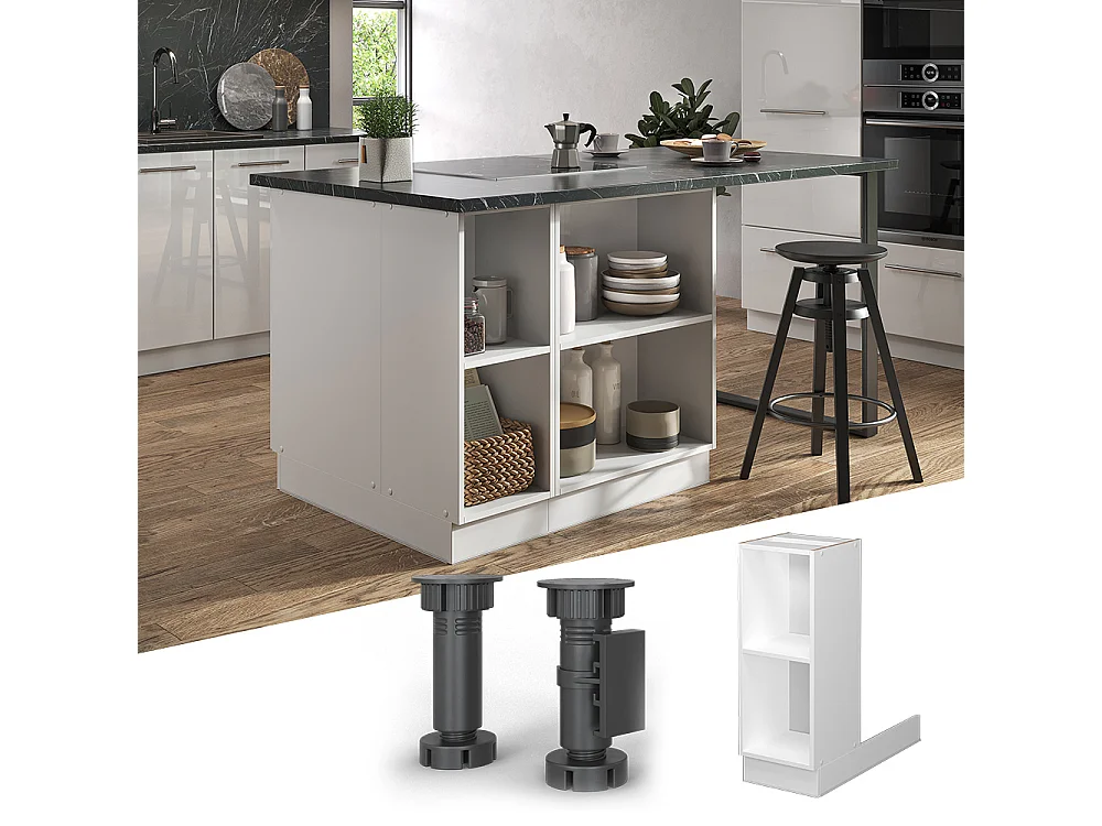 Kücheninsel weiß 30x70x82 fame-line