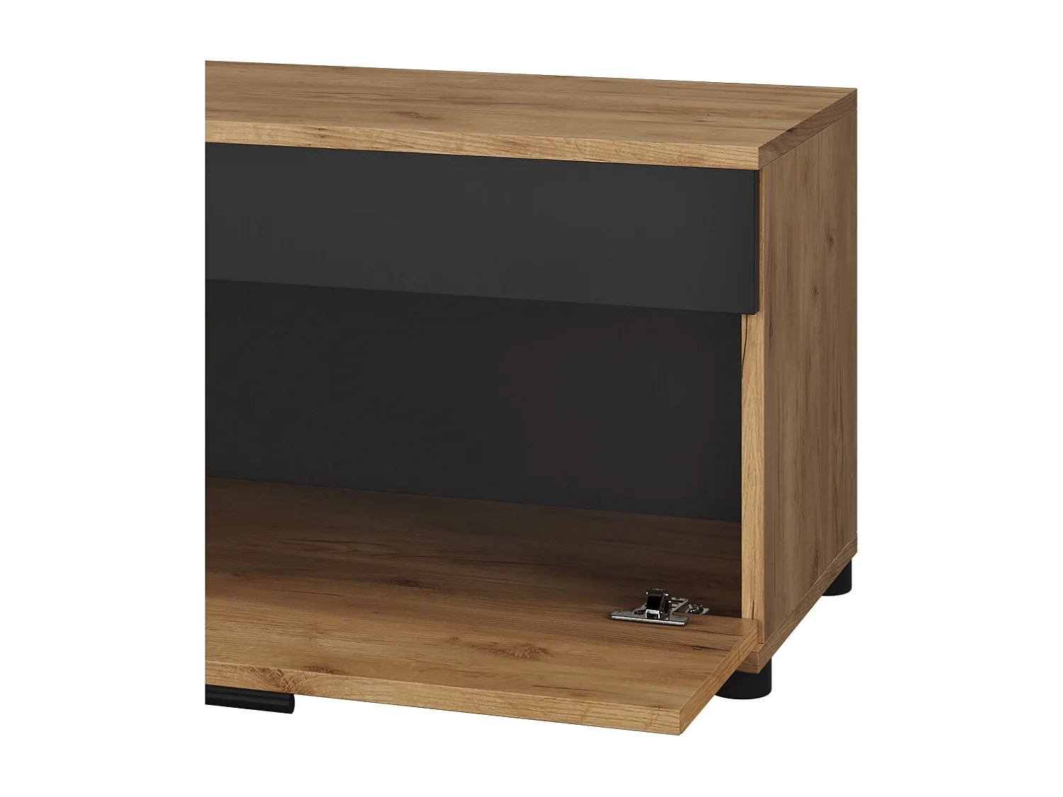 Wohnzimmerschrank goldkraft eiche/anthrazit 70.8x35.3x38.9 berno