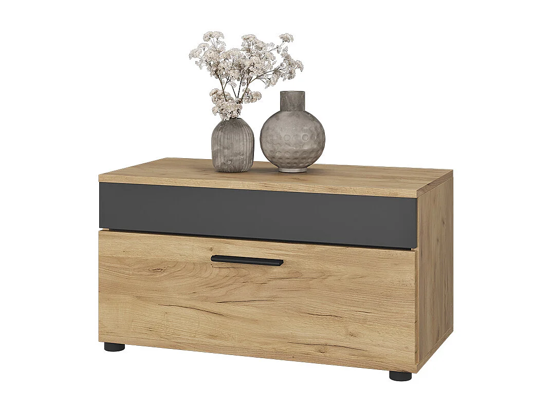 Wohnzimmerschrank goldkraft eiche/anthrazit 70.8x35.3x38.9 berno