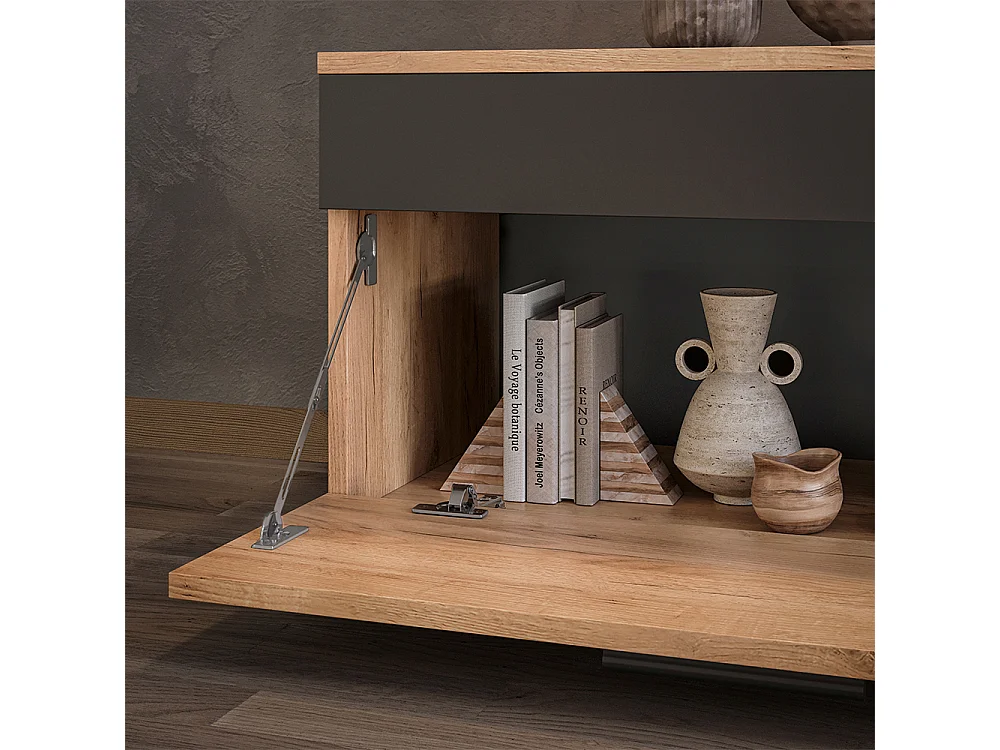 Meuble de salon chêne doré/anthracite 70.8x35.3x38.9 berno