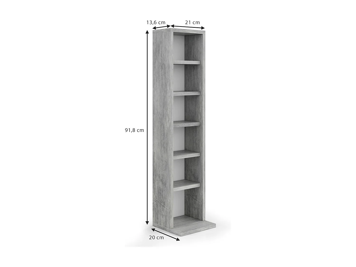 Étagère CD béton 21x20x91.8