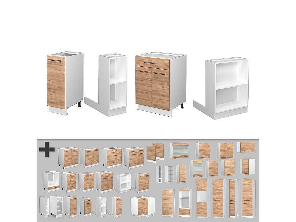 Isola cucina quercia dorata/bianco 90x60x82 fame-line