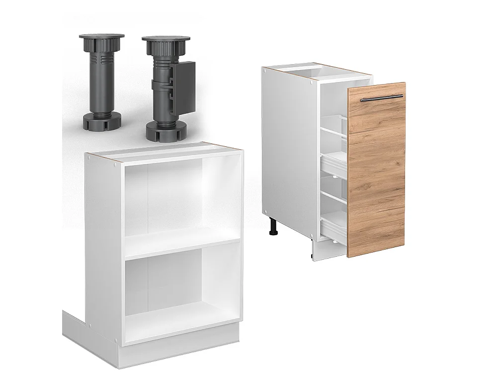Îlot de cuisine chêne doré/blanc 90x60x82 fame-line