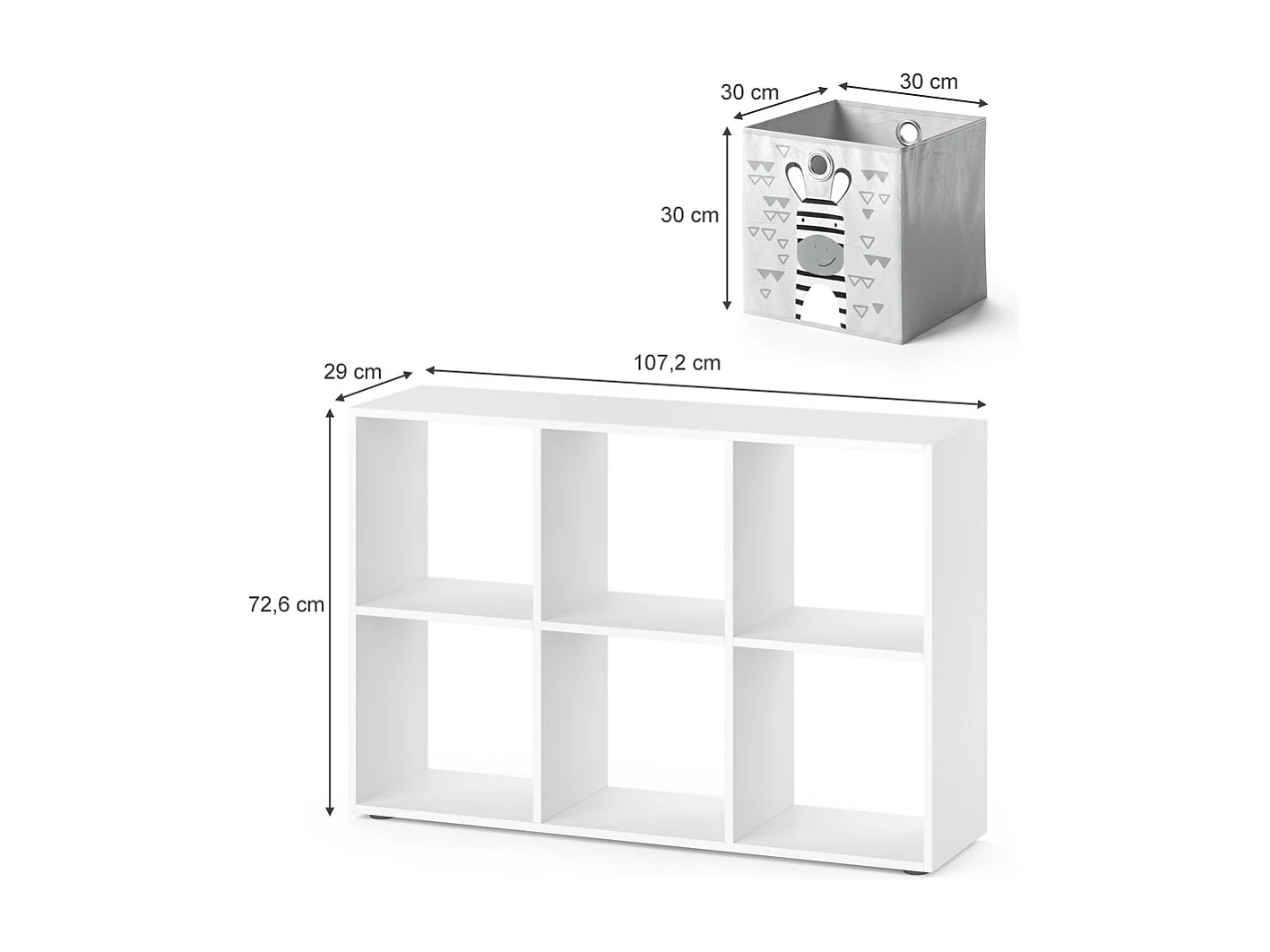 Bibliothèque enfant blanc 72x29x107.8