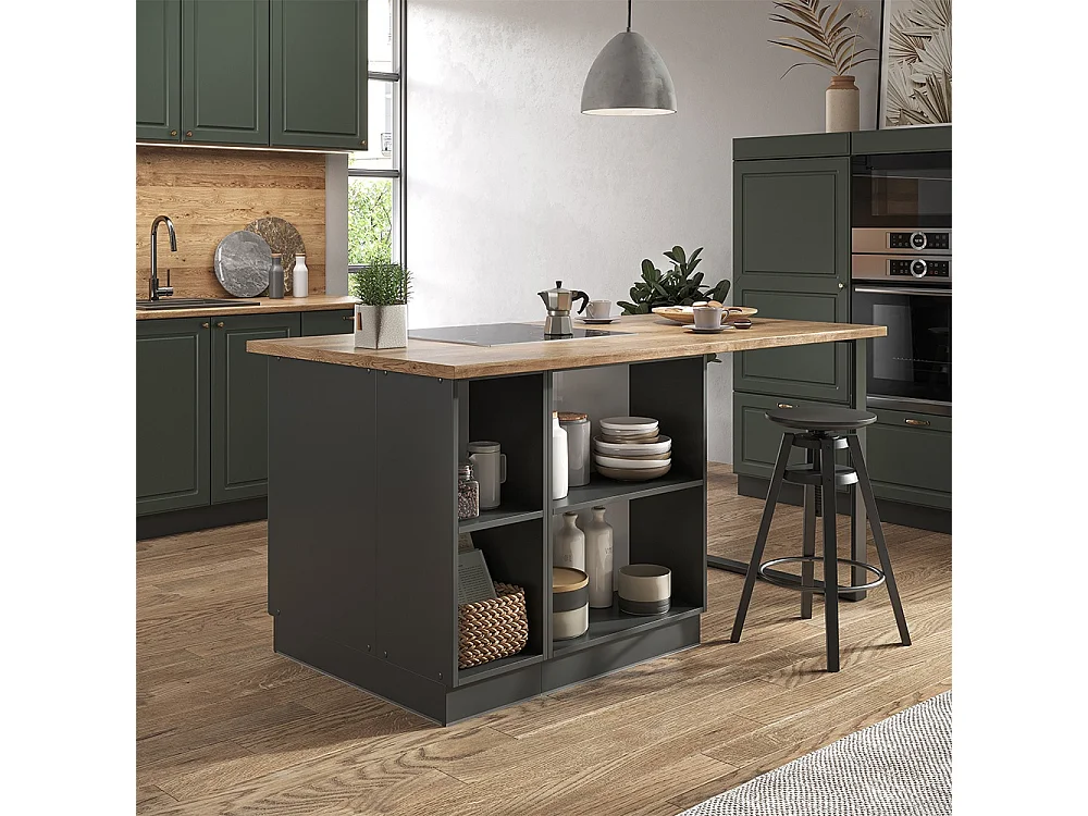 Køkkenø grøn-guld country house/anthracit 90x60x82 fame-line