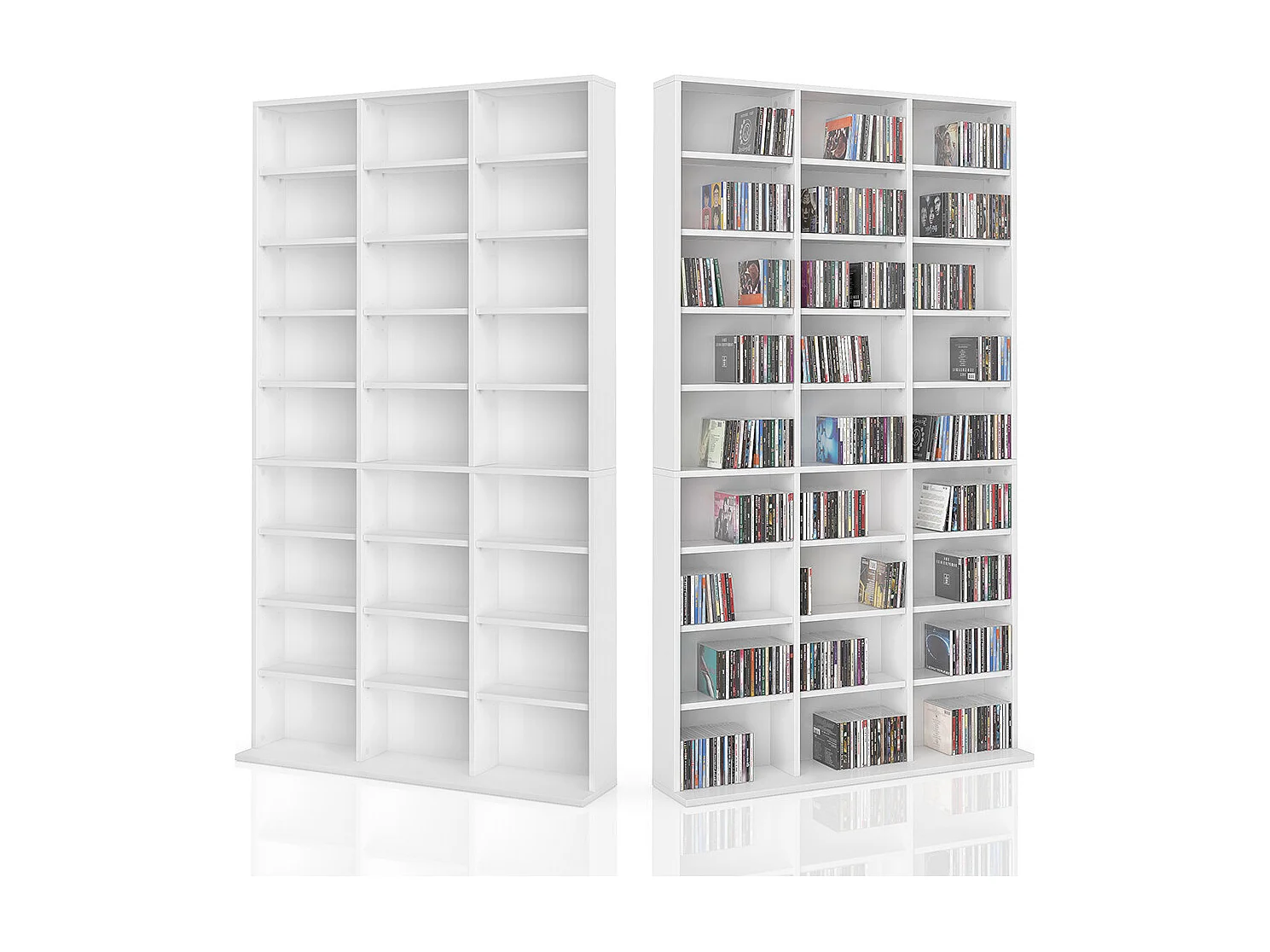 Étagère CD blanc 102x16x178 jukebox