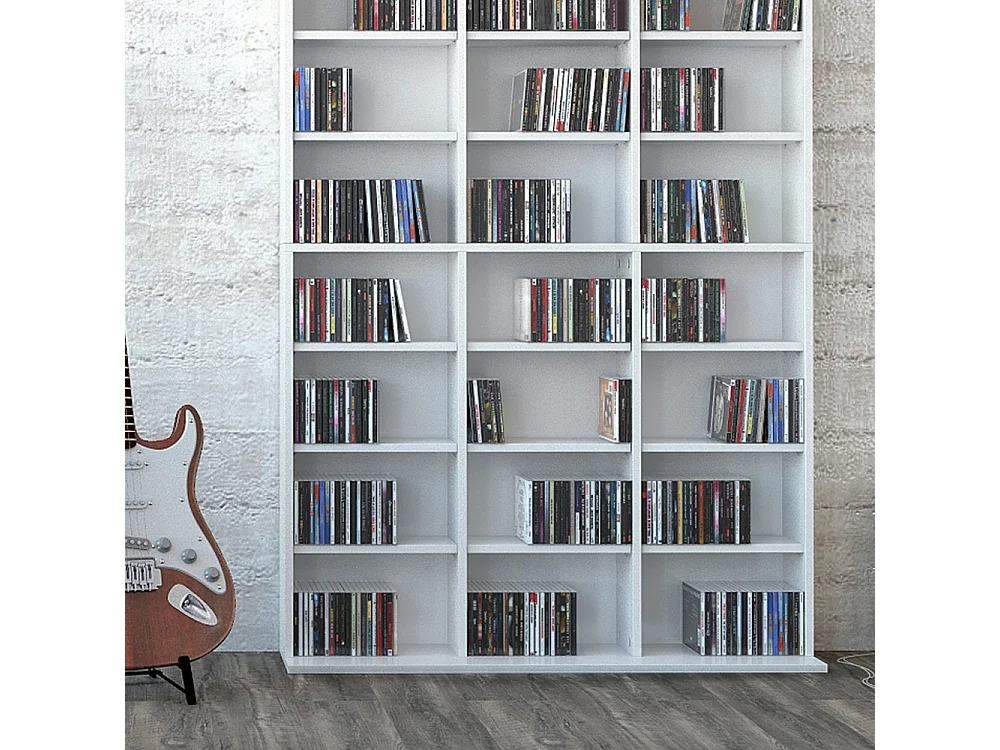 Étagère CD blanc 102x16x178 jukebox