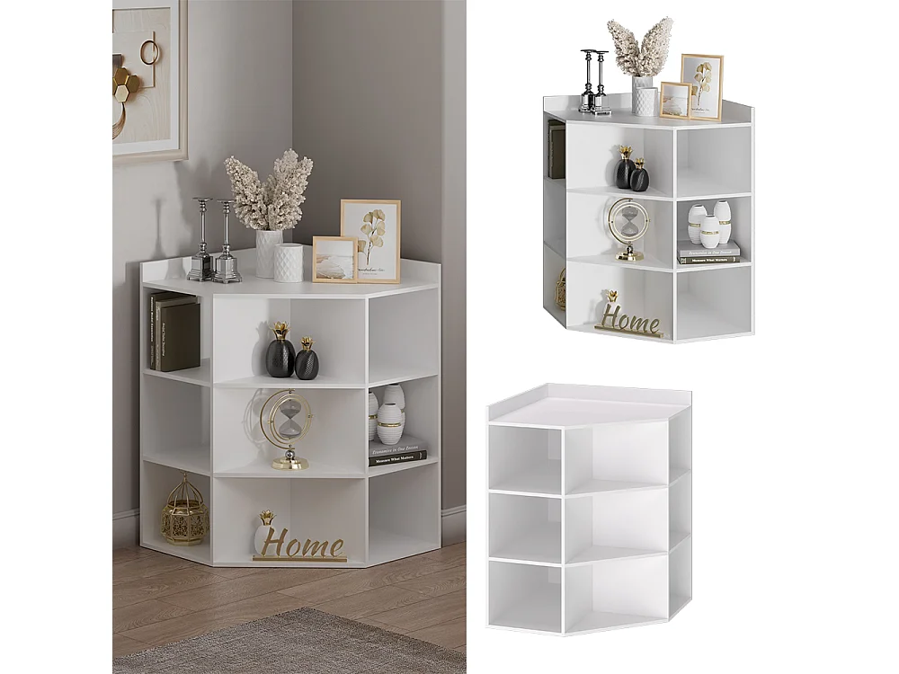 Scaffale angolare bianco 60x60x80 elina