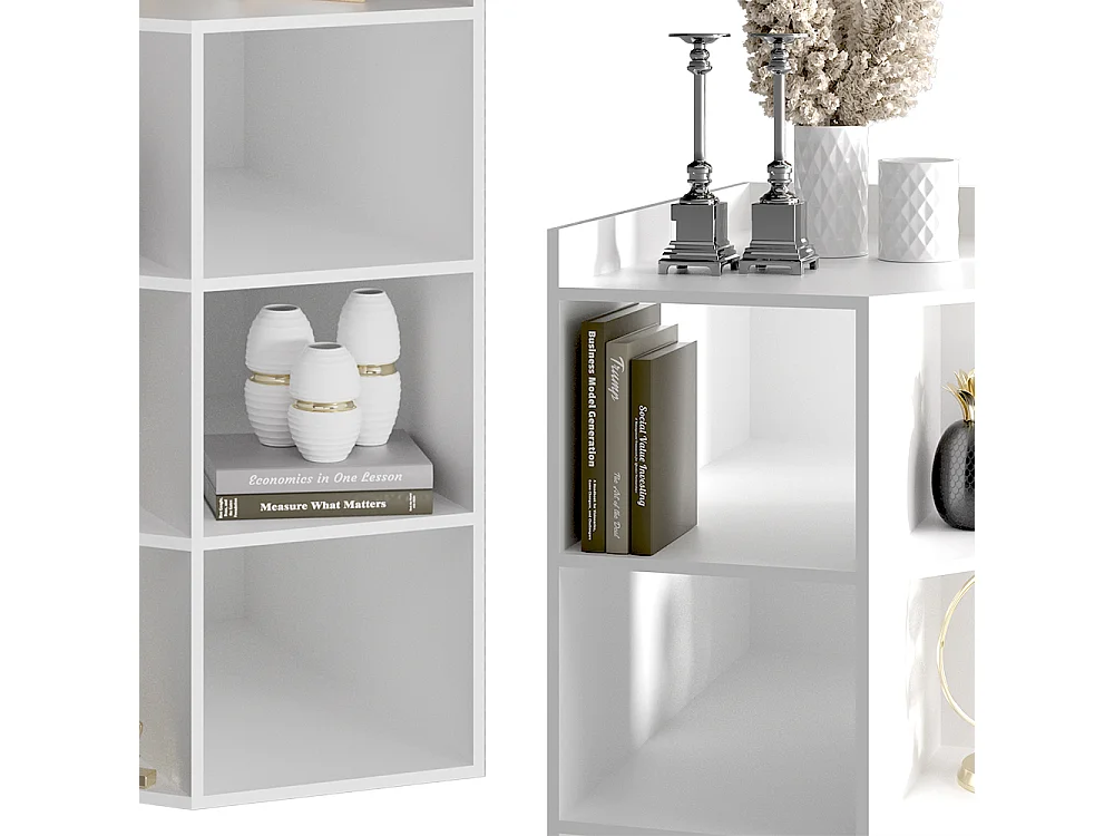 Scaffale angolare bianco 60x60x80 elina