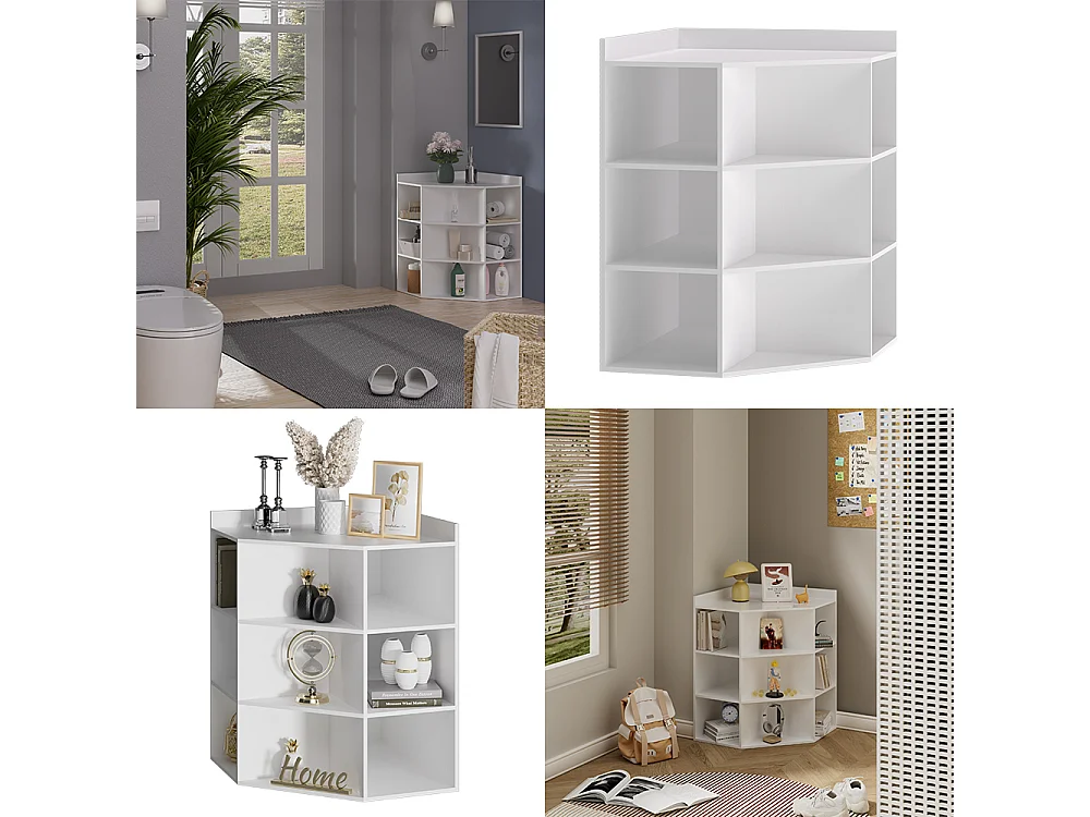 Scaffale angolare bianco 60x60x80 elina