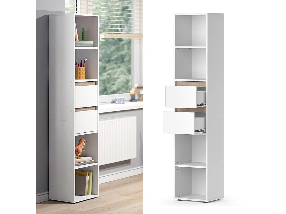 Bogreol hvid 36.2x29.9x171 robert