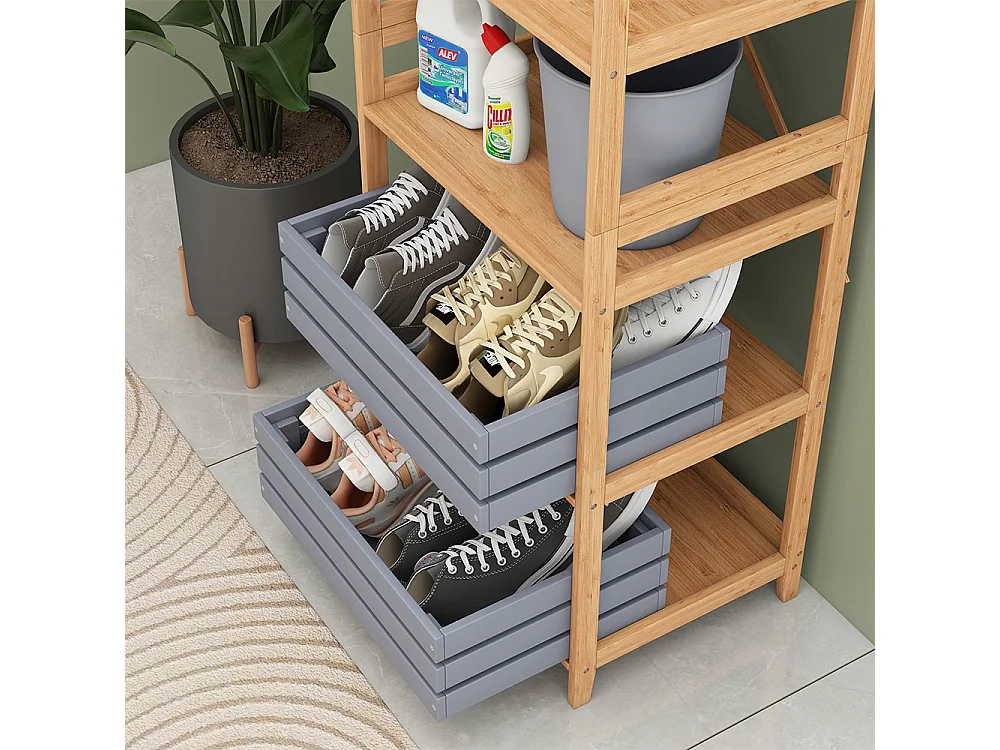 Półka na książki bambus 48.3x35.5x140.3 novaro