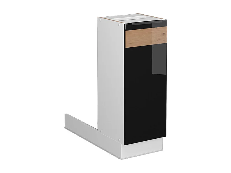 Armário de cozinha com ilha carvalho preto alto brilho 30x70x82 fame-line