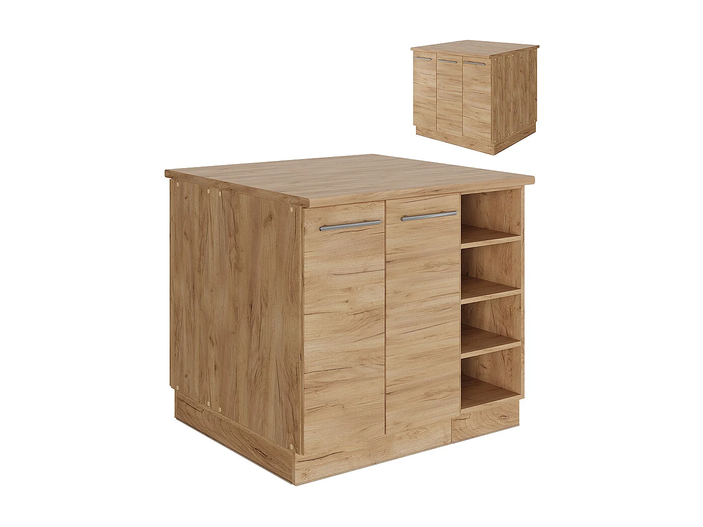 Îlot de cuisine chêne de force doré 90x60x82 fame-line