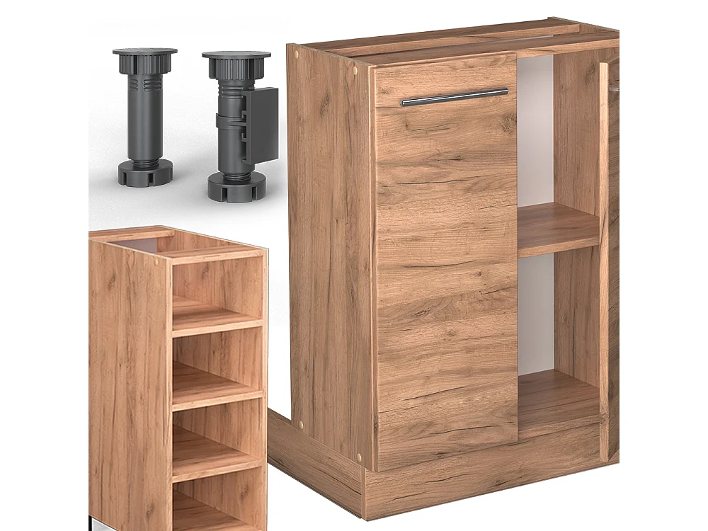 Îlot de cuisine chêne de force doré 90x60x82 fame-line