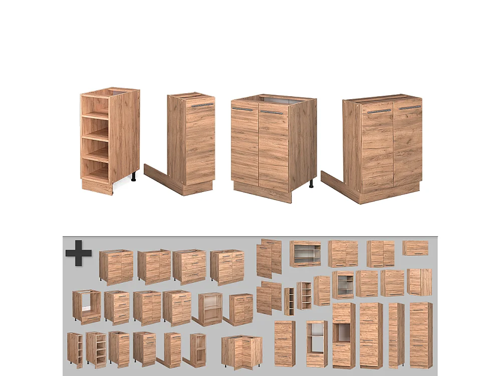 Îlot de cuisine chêne de force doré 90x60x82 fame-line